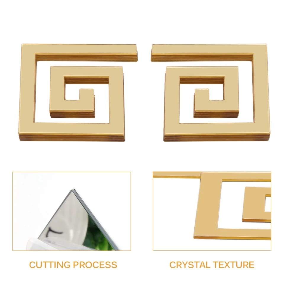 Building Acrylic Border Mirror Decor 4x4 inches