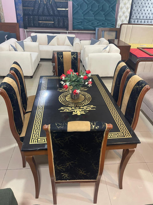 6 Seater Dining Table with Chairs | Premium Wooden Dining Set